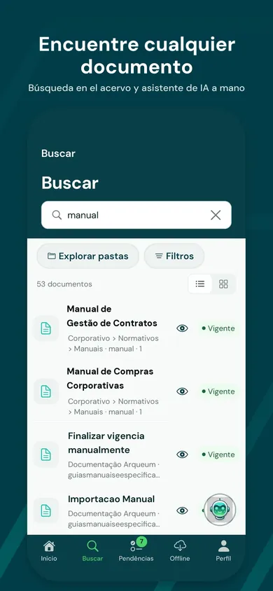 Búsqueda en el acervo desde el celular, con el asistente de IA a mano.